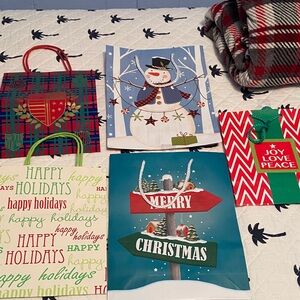 Cleo Festive Holiday Gift Bags - Red, Green, Blue
